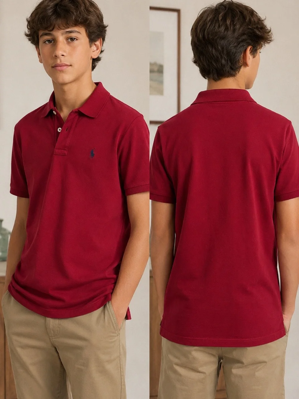 Ralph Lauren Deep Burgundy Short Sleeve Polo